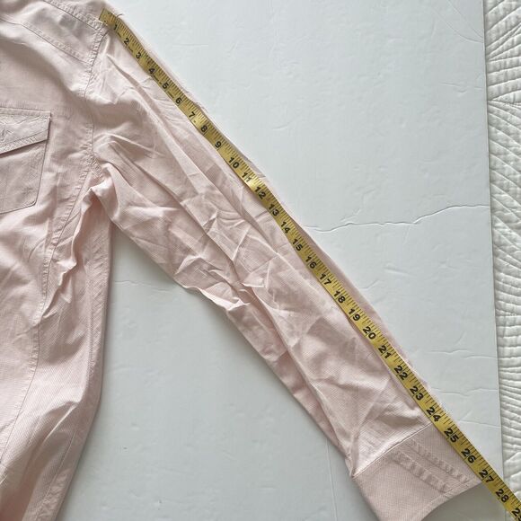 Buckle Black Mens Large Button Up Shirt Peach Long Sleeve Cotton Athletic Fit - Picture 9 of 10